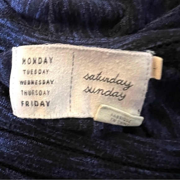 ANTHROPOLOGIE Saturday Sunday Narva Swing Dress Navy Blue Size Large - Picture 9 of 13